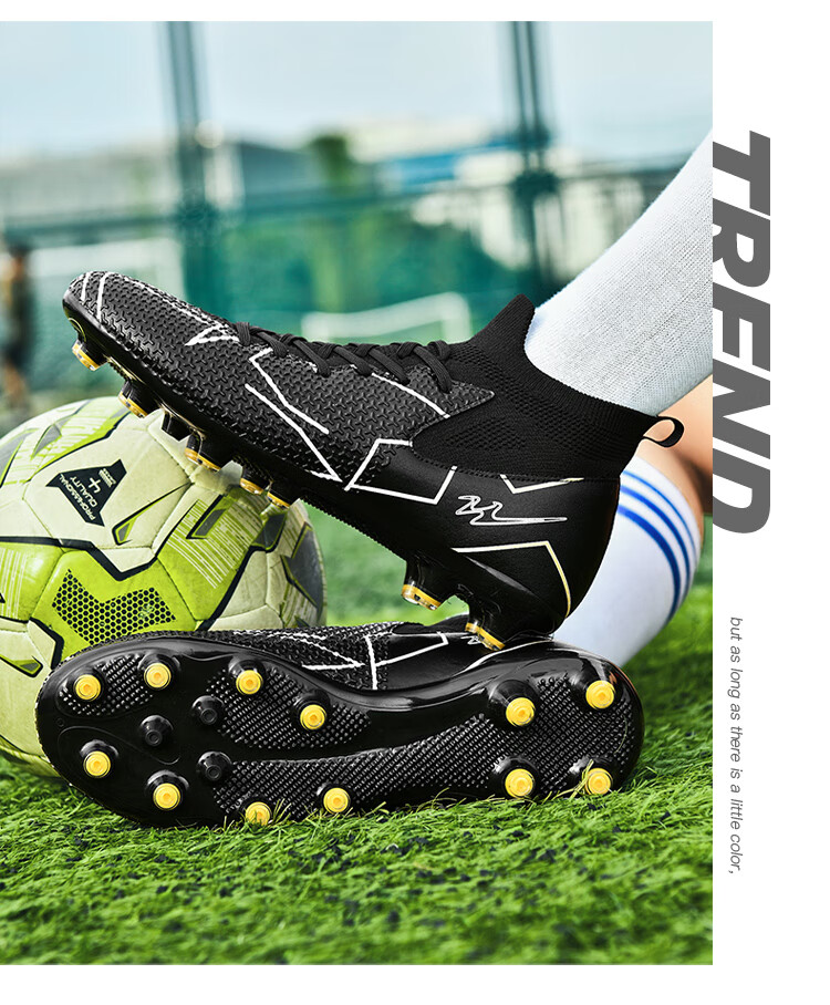 Shuangxingbate Soccer Shoes, High-Top Breathable Artificial Turf Long Studs FG Adult Training Shoes for Men, Wear-Resistant Youth Competition Soccer Cleats 7