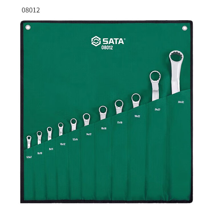SATA 10-Piece Fully Polished Double Open-End Adjustable Wrench Set 08010 5