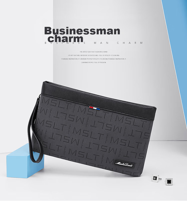 MashaLanti Men's Handbag, Casual Business Clutch, Large Capacity Zipper Pouch, Envelope Bag for Men, Practical Birthday Gift 1