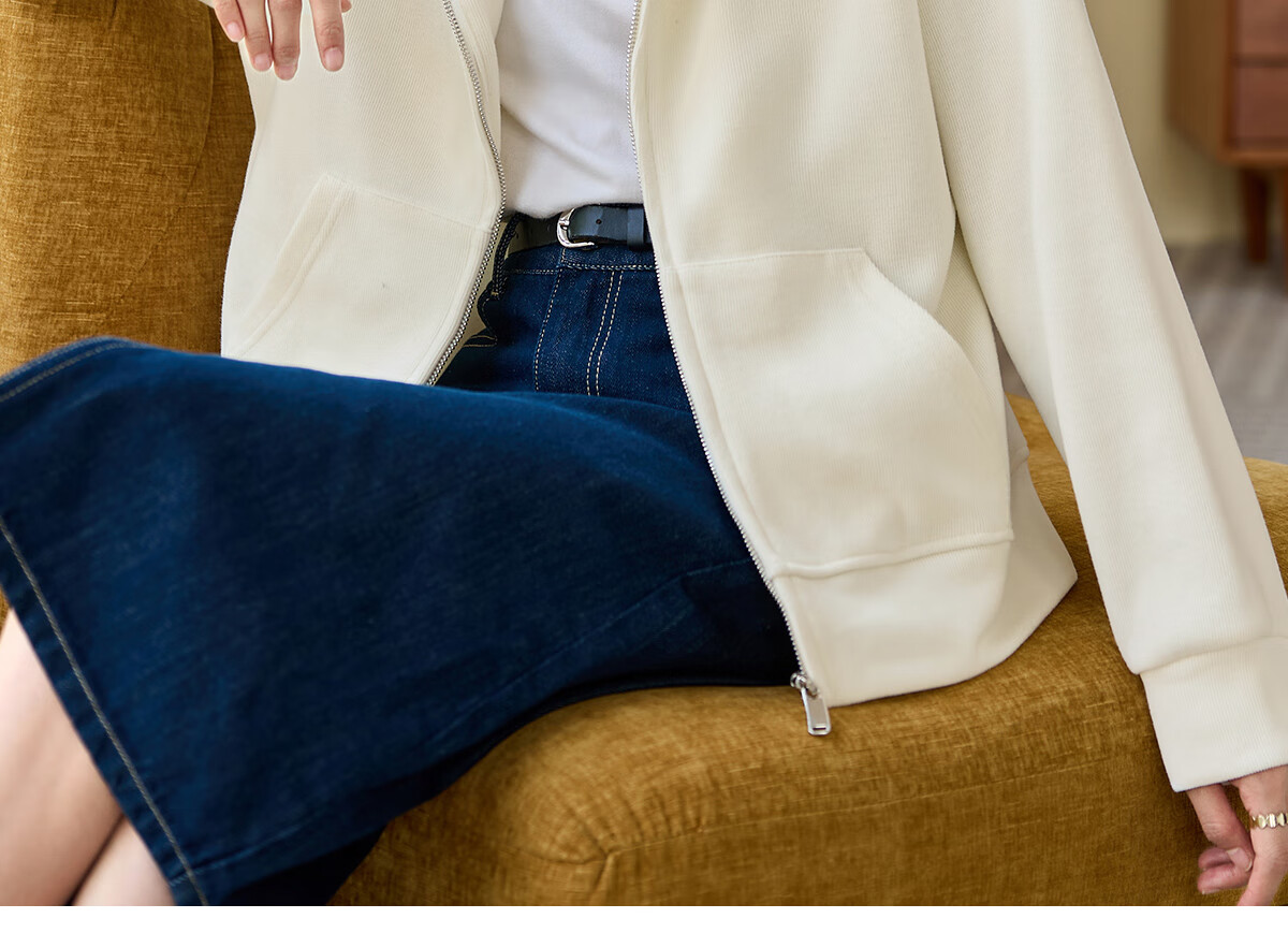 Chushen Spring and Autumn Casual Short Jacket Women Zipper Design Hooded Pocket Sweatshirt Loose Top S143U1003 18