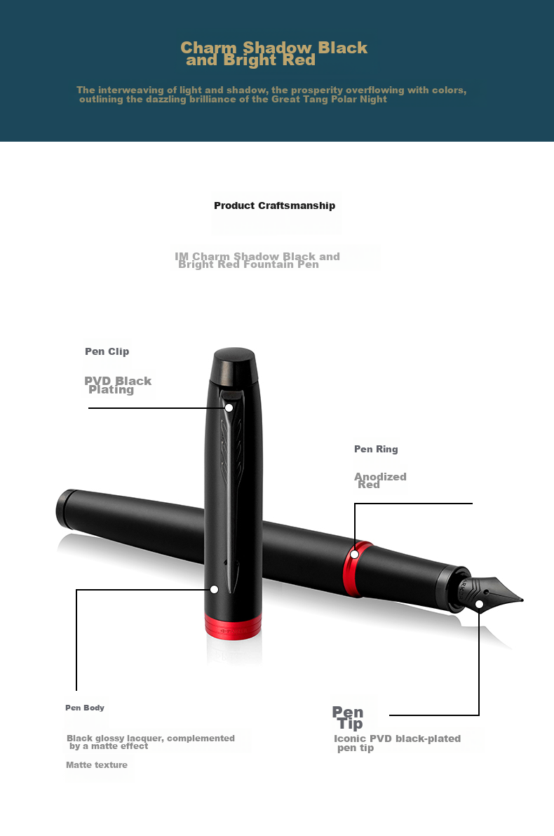 PARKER Fountain Pen And Ballpoint Pen IM Rational Black Gold Clip Ink Pen Gift Box for Gifting, Calligraphy Practice, Personal Use, High-Quality Fountain Pen Gift Box, Mid-Autumn Festival Gift for Friends, Baitiao Discount 4