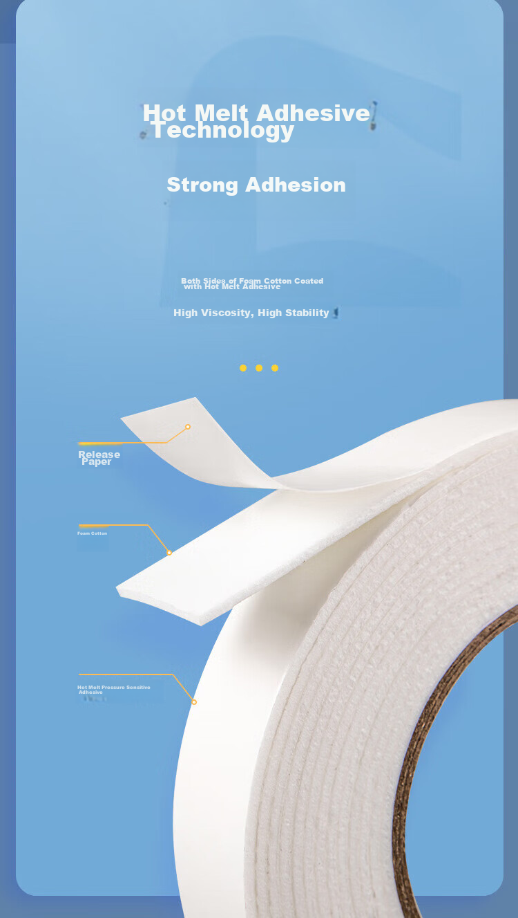 COMIX High-Adhesive Foam Double-Sided Tape, Strong And Sticky, 36mm*5y (4.57 Meters/roll), Thickened Foam Double-Sided Tape, Strong Adhesive, White, 12 Rolls, Office Supplies, PM3605 4