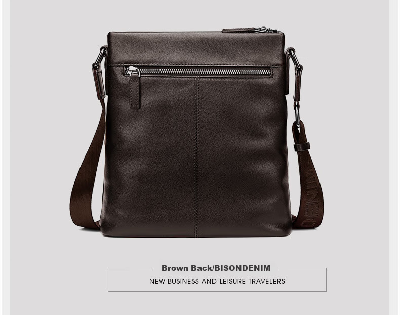 Meizhouyeniou Shoulder Bag, Men's Crossbody Bag, Casual Genuine Leather Men's Bag N2357-1B Black, Birthday Gift for Boyfriend 28