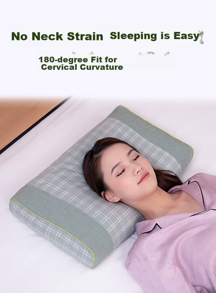 Shuguoyu 3.5 Jin (1.75 Kg) All Buckwheat Hull Cervical Pillow for Comfortable Sleep, Adult Single Firm Pillow with Cotton Pillowcase | Gree 2