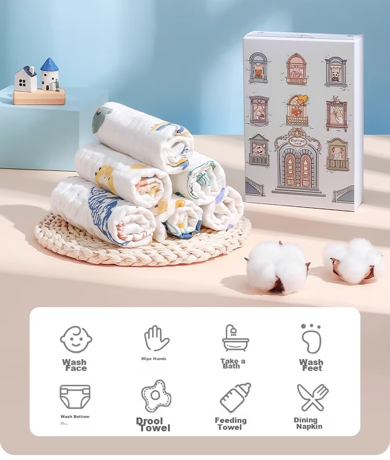 Beitaisi Baby Wipes, Gauze Small Square Towels for Newborns And Infants, Children's Face Towels, 4-Ply, 3-Pack, 30*30cm 21
