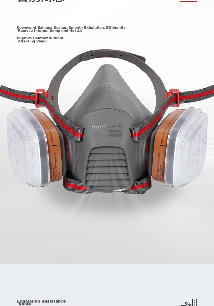 Honeywell Gas Mask Protective Respirator 550E Set, Anti-Car Paint Spray Chemical Gas Mask 7
