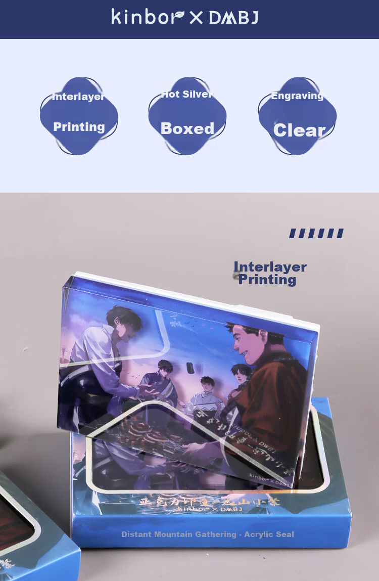 Kinbor Faraway Mountain Small Gathering The Grave Robbers' Chronicles Acrylic Stamp Gift Box Set Children's DIY Decorative Stationery Kit Anime Guzi DT57592 3