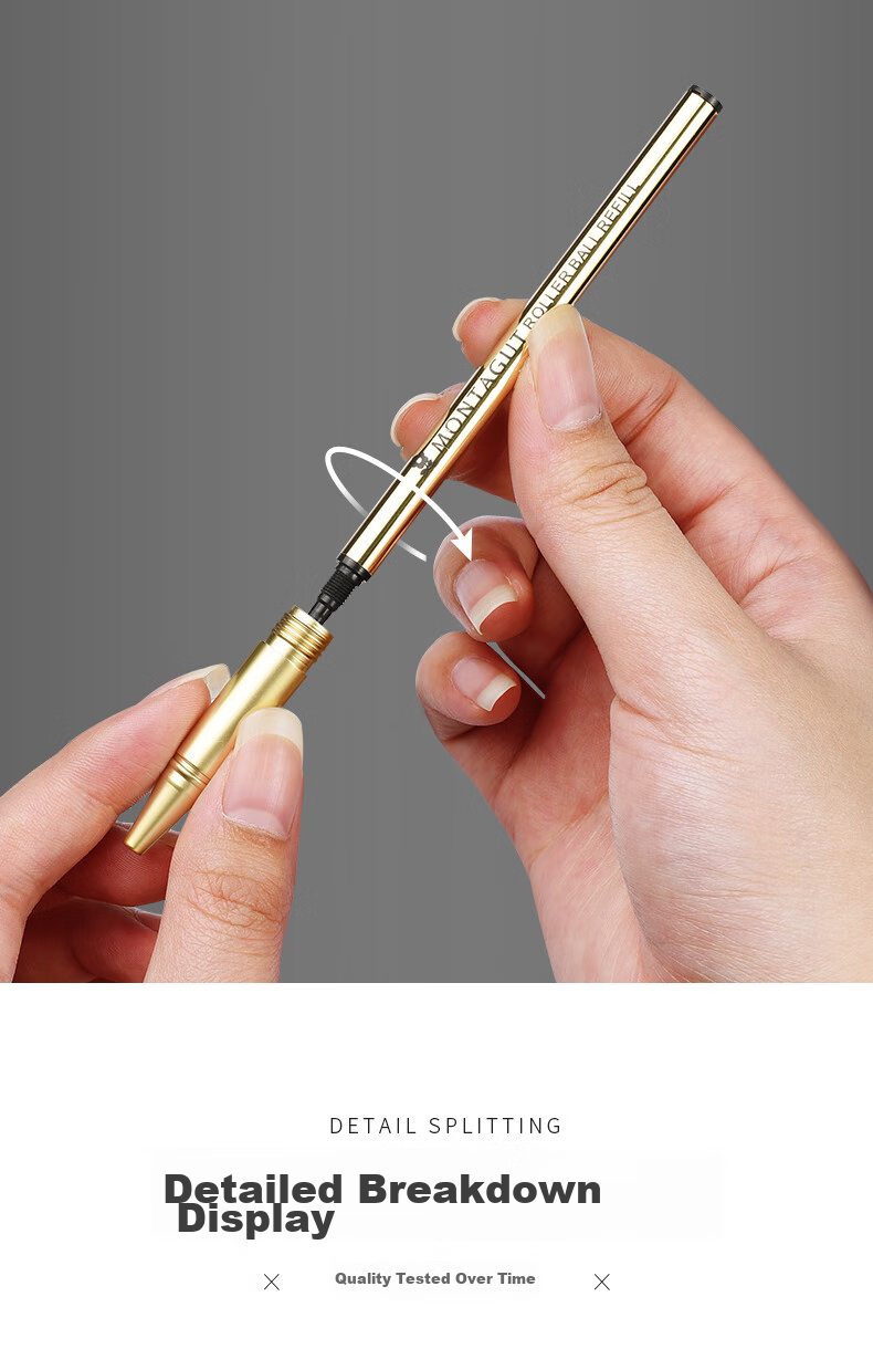 MONTAGUT Business Ballpoint Pen Corporate Gift Box Holiday Present for Clients, Employees And Students Metal Gel Pen Liyu Series Blue 0.5mm 11