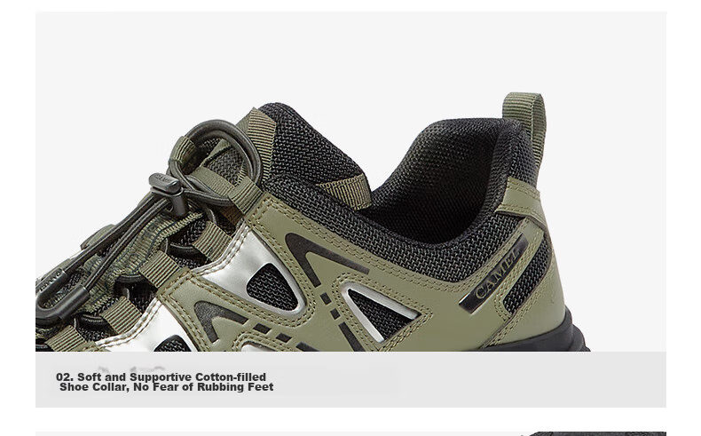 CAMEL Ugly-Cute Hiking Shoes for Women, Fashionable Color-Block Outdoor Casual Shoes L24S076620 Beige/silver/black 40 51