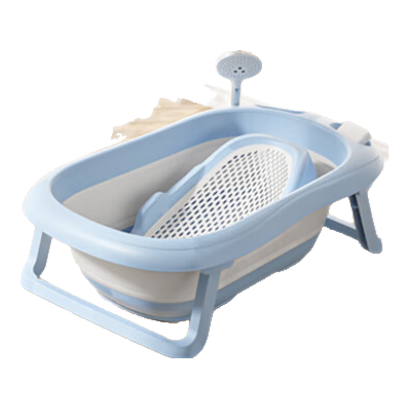 Babyhood Foldable Baby Bathtub, Baby Bathing Aid, Extra Large And Thick Non-Slip with Bath Support
