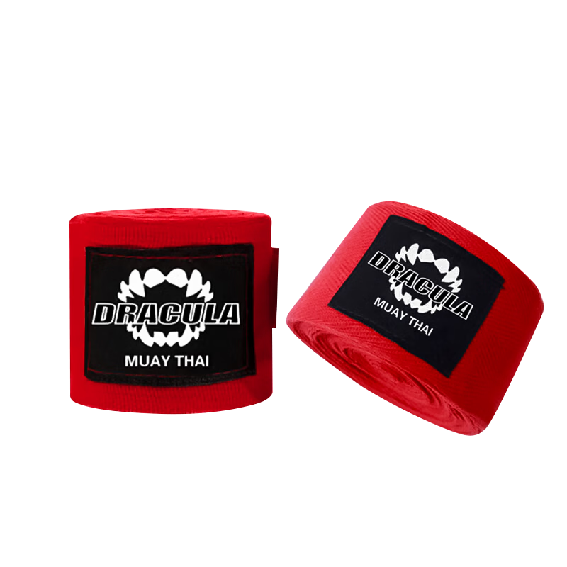 MUAYTHAI DRACULA Boxing Hand Wraps, Kickboxing And Muay Thai Sports Gloves, Red, 5 Meters [One Pair]