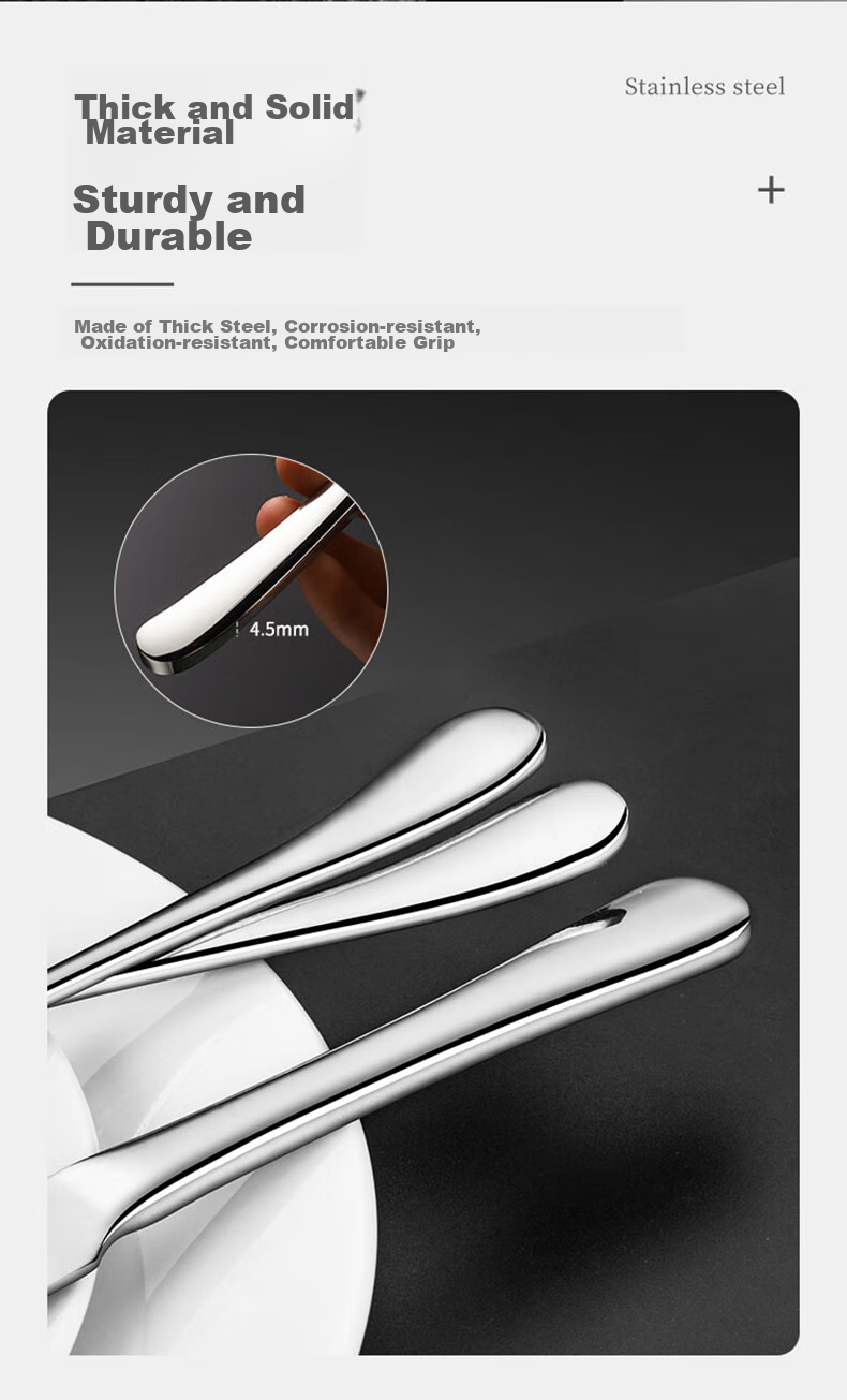 CAIZHI Stainless Steel Steak Knife And Fork Set, Western Cutlery, 304 Forks And 410 Dinner Knives, 2-Piece Set for Cutting Beef Steaks, CZ8744 12