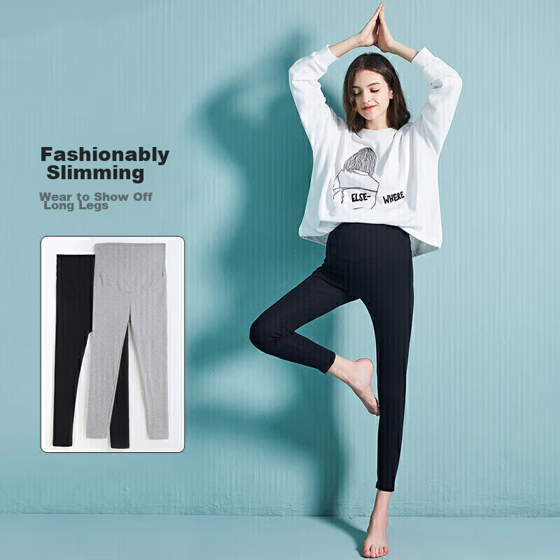 JOYNCLEON Maternity Pants, Spring And Autumn Style, Leggings for Outdoor Wear, Sports Yoga Casual Trousers, Black, XL, Jyk169925