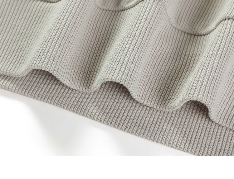 Dme [Relaxed Fit Pullover Sweatshirt] Autumn Light Bean Green Stylish Stand Collar Zipper Half Placket Simple Sweatshirt 15
