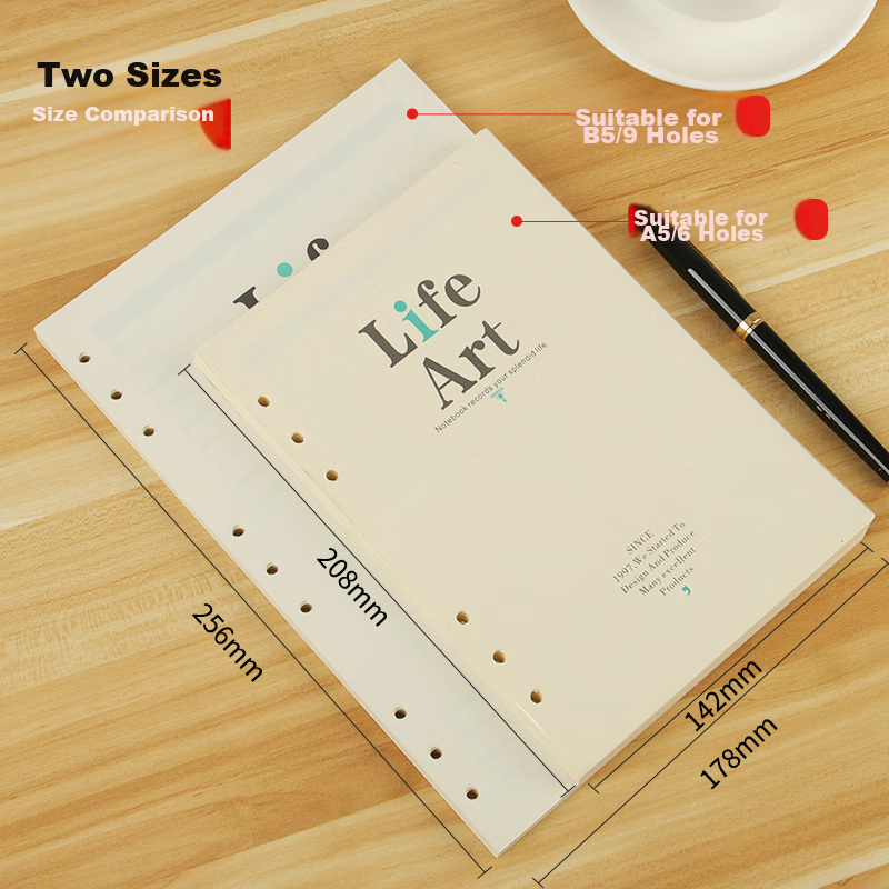 TANGO B5 Loose-Leaf Refill Paper Grid Style, for Postgraduate Exam Review Error Correction Record Grid Journal Process Chart Table, Universal 26-Hole Detachable Replacement Refill, 60 Sheets 6