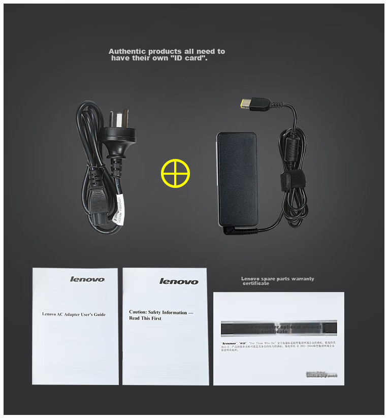 Lenovo Original Power Adapter, Rescue Laptop Charger, Thinkpad Computer Power Cord, E560 T460s X240 E470, 20V 3.25A 65W Square Port 17