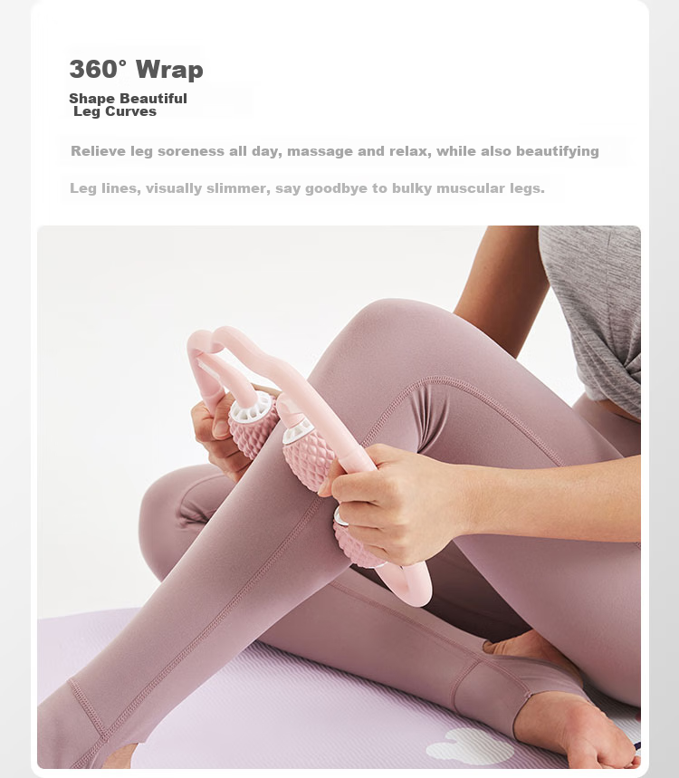 Keep Circular Massage Foam Roller Wheel Muscle Relaxation Yoga Leg Shoulder Neck Arm Relaxation Device, Cherry Pink 2