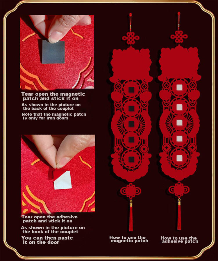 Jiamo Housewarming Couplets, Magnetic Gift Set, New Home Moving In, Entrance Door Decoration, New House Ceremony Setup Ornaments 10