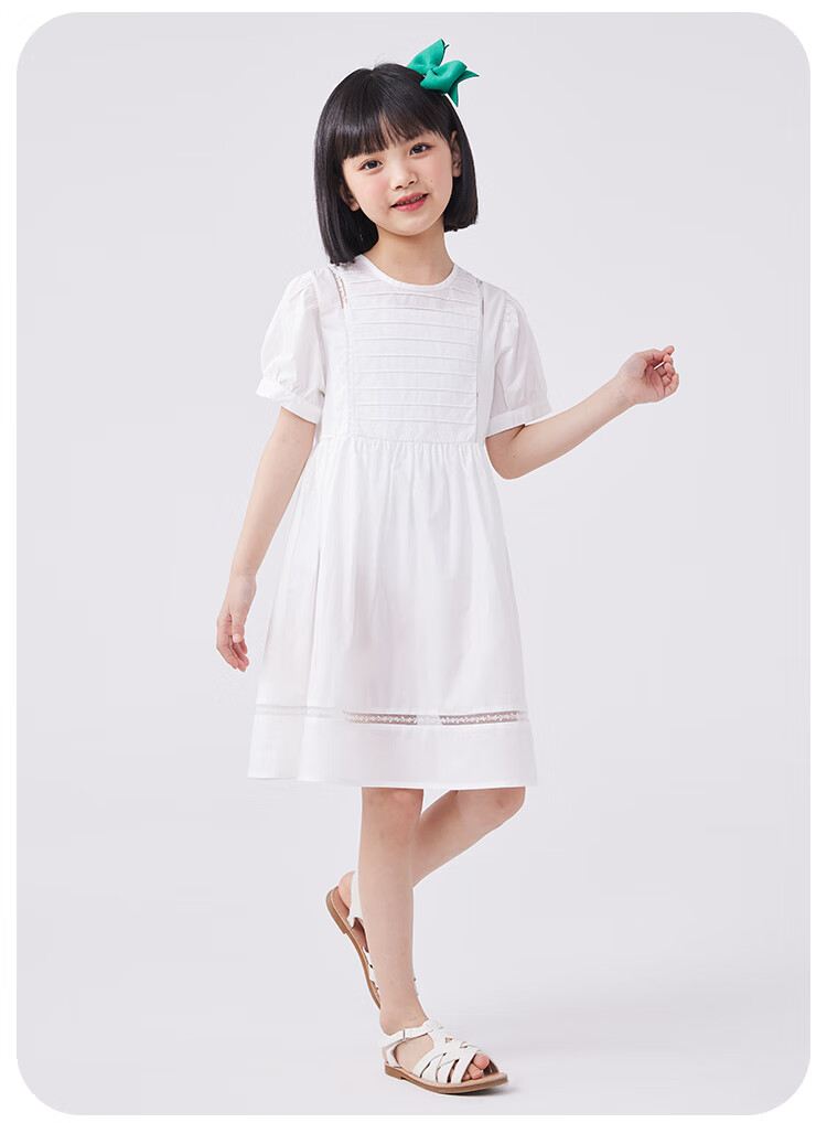 QQ DUCK Girls' Dress, Children's Summer Princess Dress, Youth Skirt, Gift for Holidays And Performances, Formal Dress, White 12