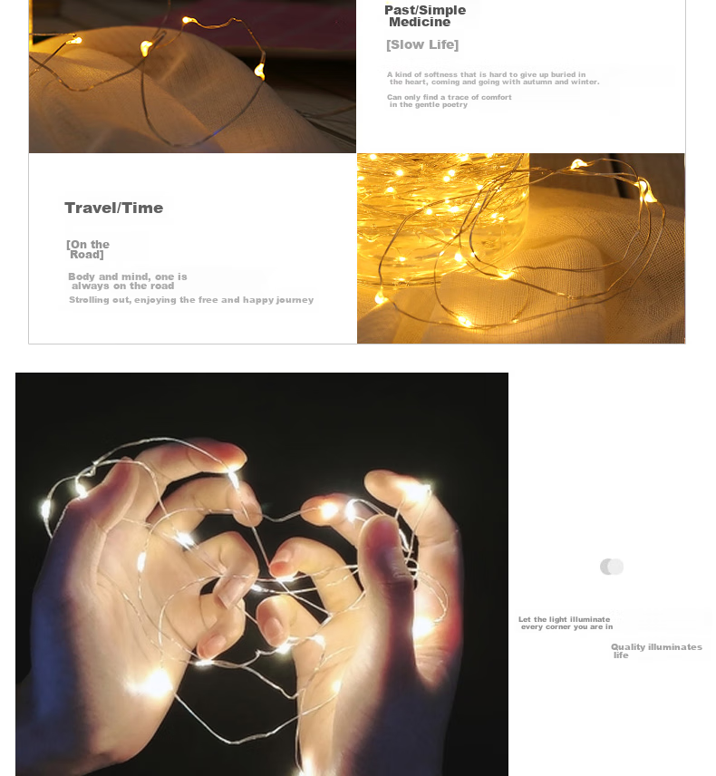 Gongxun Rose Flower Colorful String Lights Surprise Proposal Wedding Room Indoor Decoration Bedroom Atmosphere Scene Setup 20 Lights 6