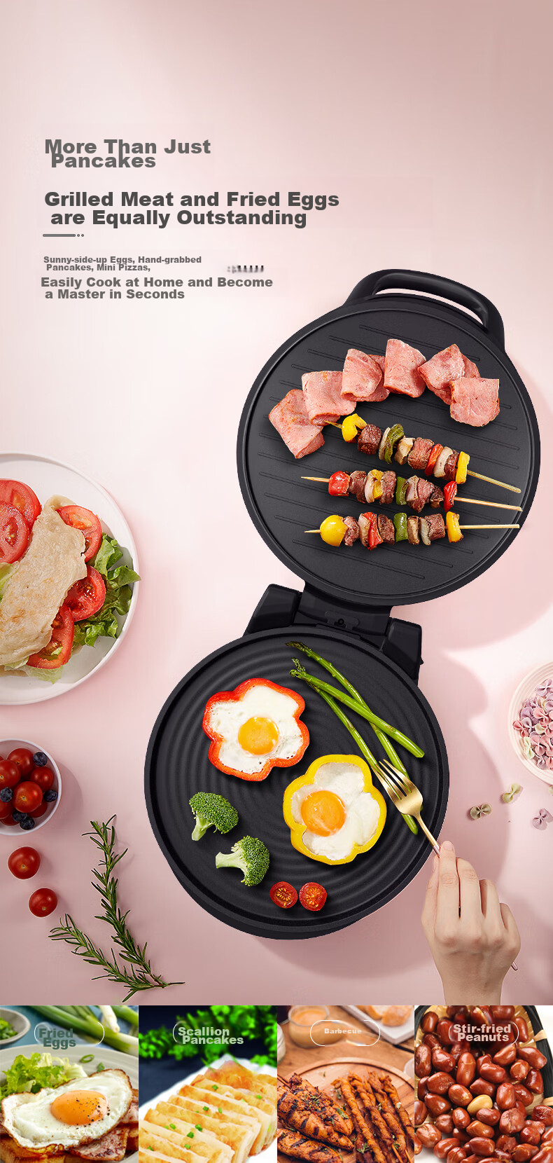 Midea Electric Griddle, 34-Inch Large Size, 1500W Fast Heating, Non-Stick Coating, Baking Tray, Breakfast Maker, Multi-Functional Grill And Roaster, MC-JHN34Q (JKC3423) [ZMD Peace of Mind Series] 5