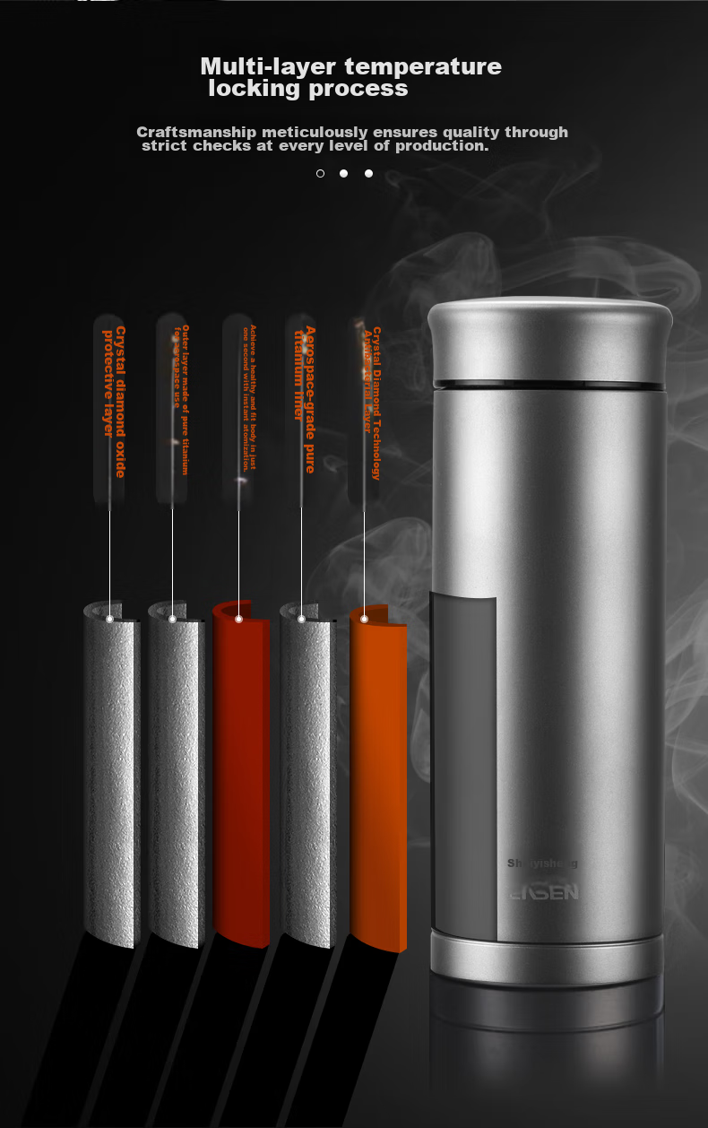 Shuiyisheng Titanium Cup Pure Titanium Insulated Mug for Men, Mild Alkaline Water Cup, High-End Business Tea Infuser Cup, Portable Health Cup with Engraving 11