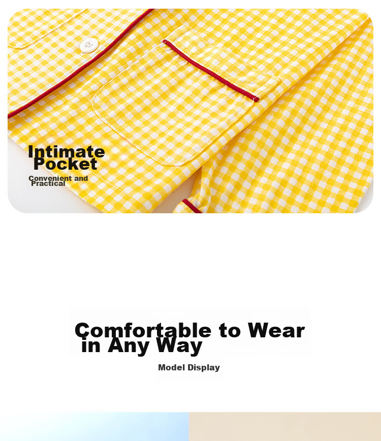 Dingguagua Children's Pajamas for Girls, Spring And Autumn, Pure Cotton Long-Sleeve, for Older Girls And Toddlers, Cardigan Style, Girls' Loungewear, Yellow, Size 140 10