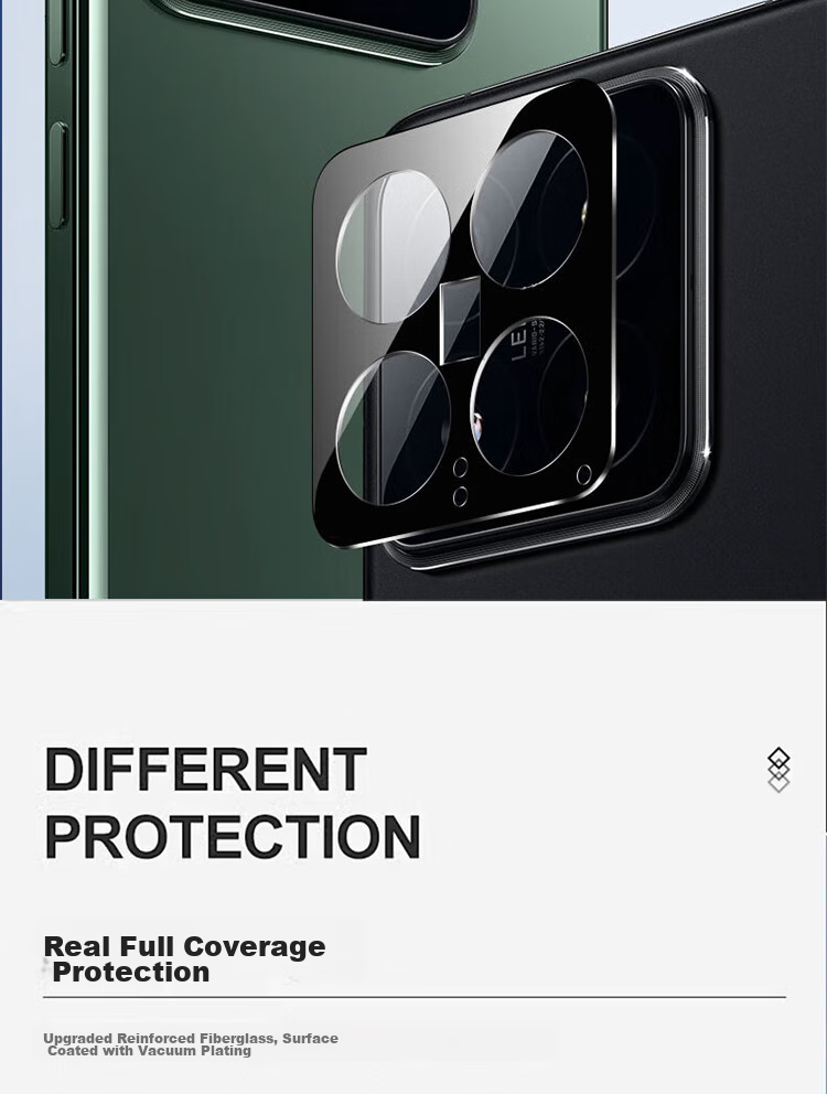 ESCASE Xiaomi 14 Camera Lens Protector, High-Definition Tempered Glass Film, AR Anti-Glare Full Coverage Phone Rear Camera Protective Film, Shockproof, Anti-Fingerprint, Ultra-Thin Glass Screen Protector 4