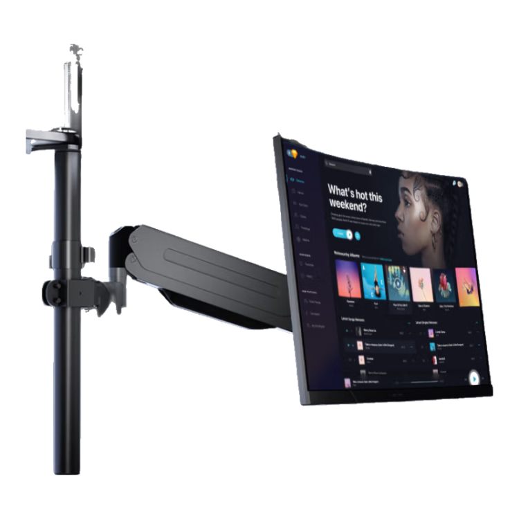 Zhiercheng Monitor Stand, Computer Stand, Inverted Monitor Stand, Suspended Bracket, No Drilling Required, Dorm Desk Inverted Hanging Stand, Mechanical Arm, Suitable for Curved Screens [20cm Arm Length]