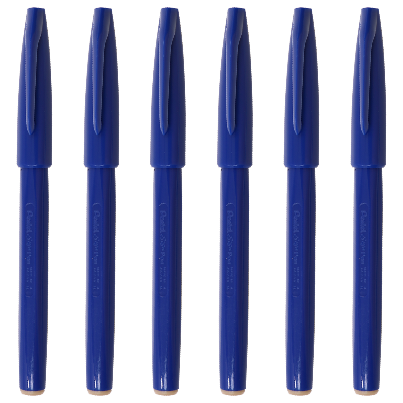 Pentel S520 Blue Fine Line Markers for Sketching, Drawing, Manga, Hand-Drawn Art, Design Planning, And Note-Taking, Pack of 6