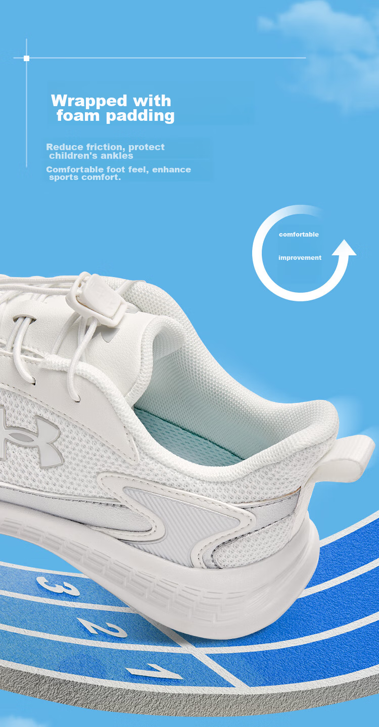 Under Armour Kids Children's Sports Shoes Boys Girls Casual Breathable Durable Youth Running Shoes 5