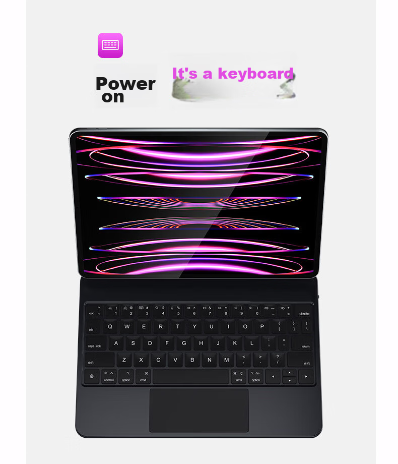 ALittleFlower Magnetic Floating Keyboard Case for IPad Pro And IPad Air 5 [Multi-Functional Touchpad] IPad Pro/Air 5/410.9 Student Gift New Year 8
