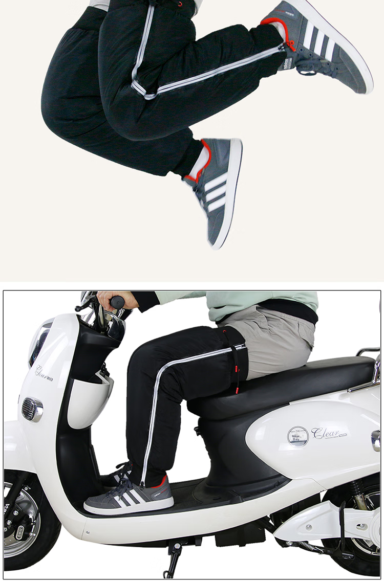 BWNK Motorcycle Knee Pads, Warm, for Men And Women, Electric Scooter Windproof Leg Guards, Fleece-Lined, Cycling Protective Gear, Thickened Black, 60CM 11