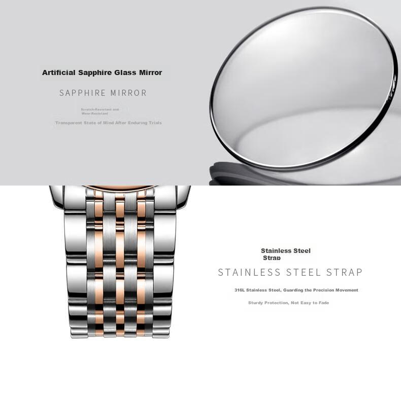 TANGIN Swiss Men's Watch, Imported Swiss Watch, Fully Automatic Mechanical Watch for Men, Birthday Gift for Me 15