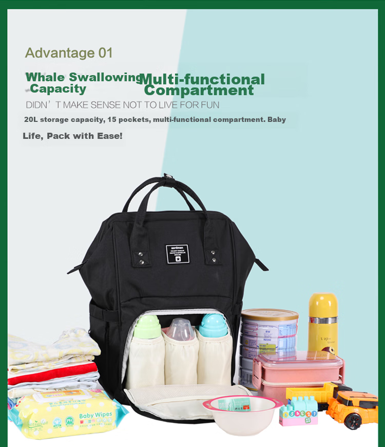 LYUBA Multifunctional Large-Capacity Mommy Bag, Work Backpack, Breast Milk Storage Bag, Fashionable Mom Bag HY1706 Camouflage Gree 3