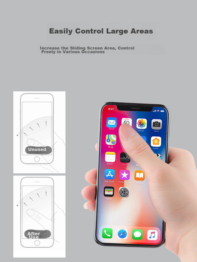 Zitai Phone Stand Ring Holder, Desktop Lazy Ultra-Thin Cartoon Creative Magnetic Car Mount Compatible, Universal for Apple/Huawei/Xiaomi/Tablets, Black 8