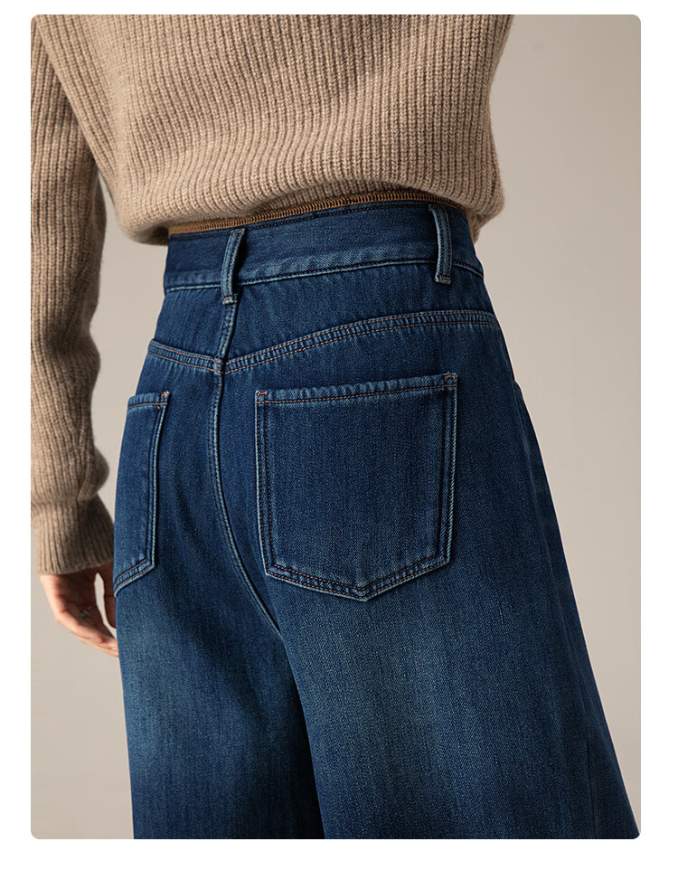 Dme Walking Warm Baby Winter God Pants, New Style Fleece-Lined Thick Wide-Leg Jeans for Women, Blue Fleece-Lined, Size S 4