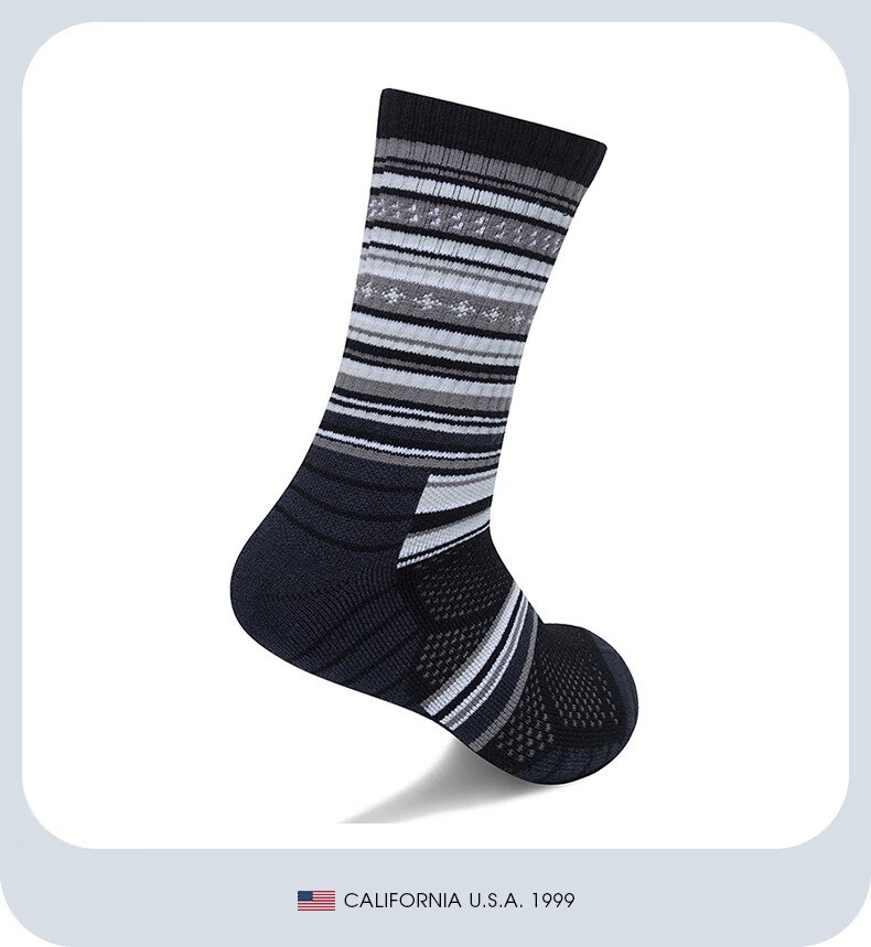 TFO Merino Outdoor Socks, Breathable Comfortable Sports Wool Socks for Hiking And Running, 2202487 Men's Black Style 8