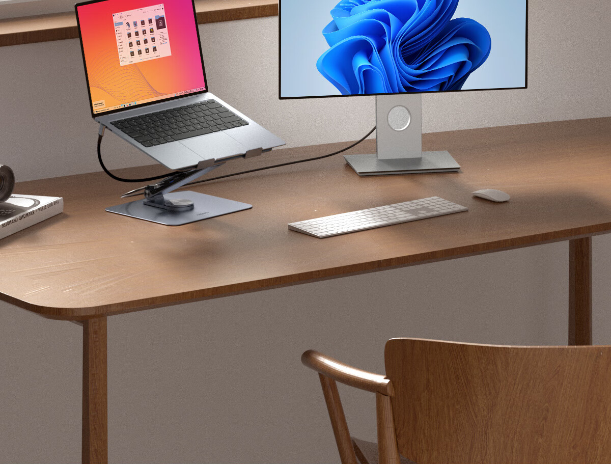 Hagibis Laptop Stand, Computer Hub Expansion, Height-Increasing Stand, Multi-Port HDMI Bracket, Cooling Suspended Stand, Adjustable Height, Foldable, Rotatable, Storage-Ready, Compatible with MacBook Accessories 25