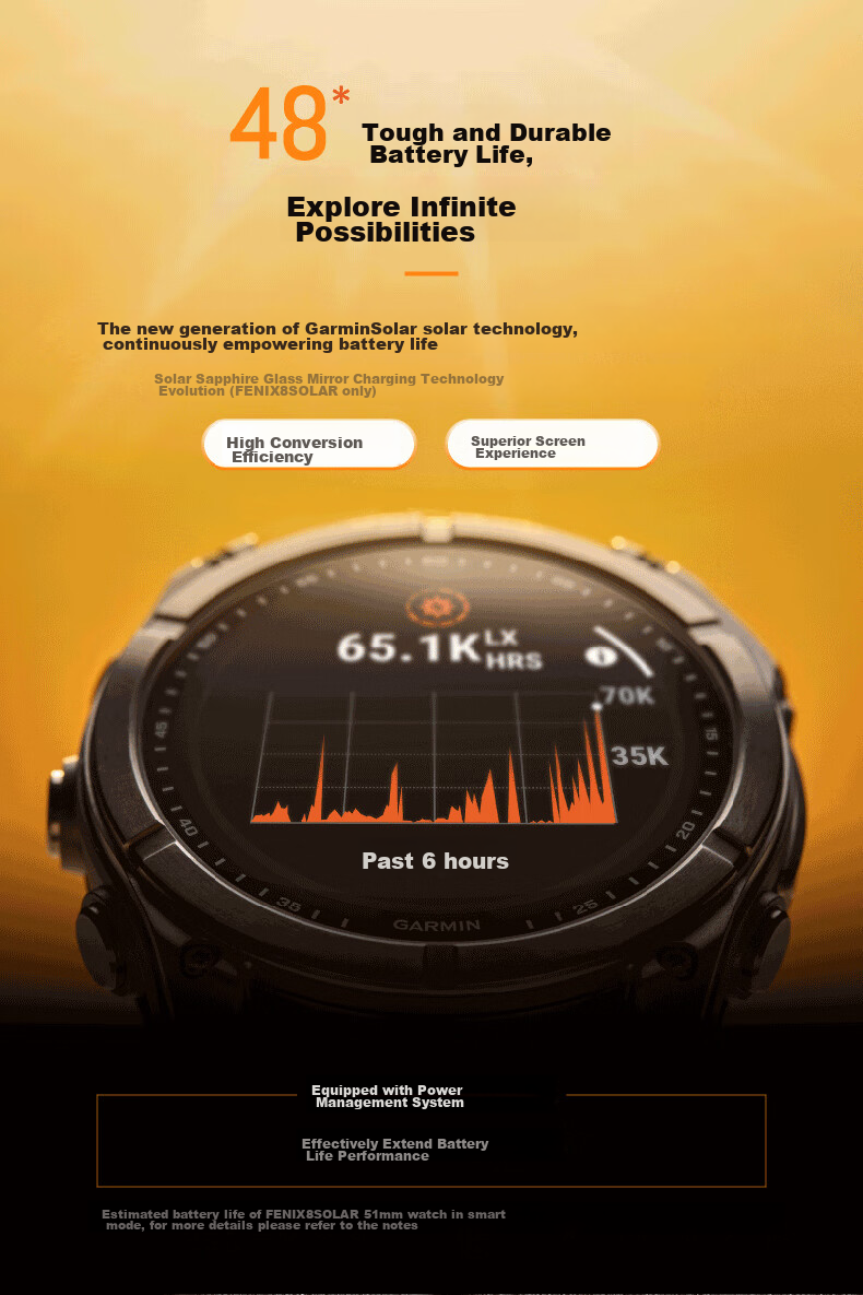 GARMIN Fenix8 Flagship Black - 51mm, Outdoor Sports Watch with Heart Rate Monitoring for Running, Diving, And Skiing 4