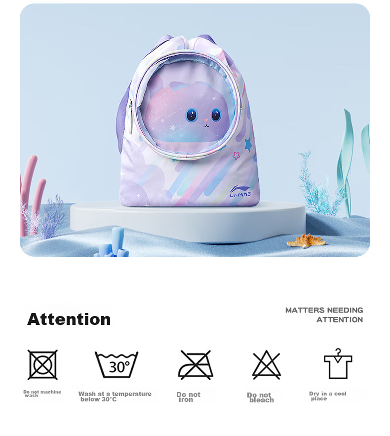 Li-Ning Children's Swim Bag with Wet And Dry Separation, Sports Portable Large Capacity Waterproof Backpack for Boys And Girls 2791 12