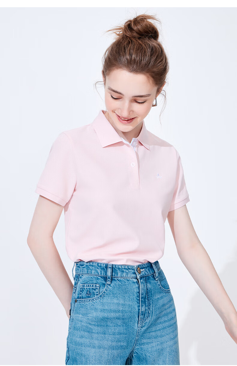 Navigare Women's Casual Commuter Polo Collar Short-Sleeve T-Shirt 2325524509 13