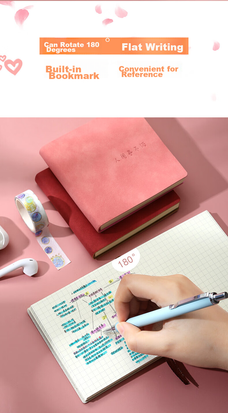 Faramon, 3-Pack Thick Square Notebook, Pocket-Sized Notebook, Portable Small Notepad, Stationery Diary (Green Blue Gray), Grid Style 7