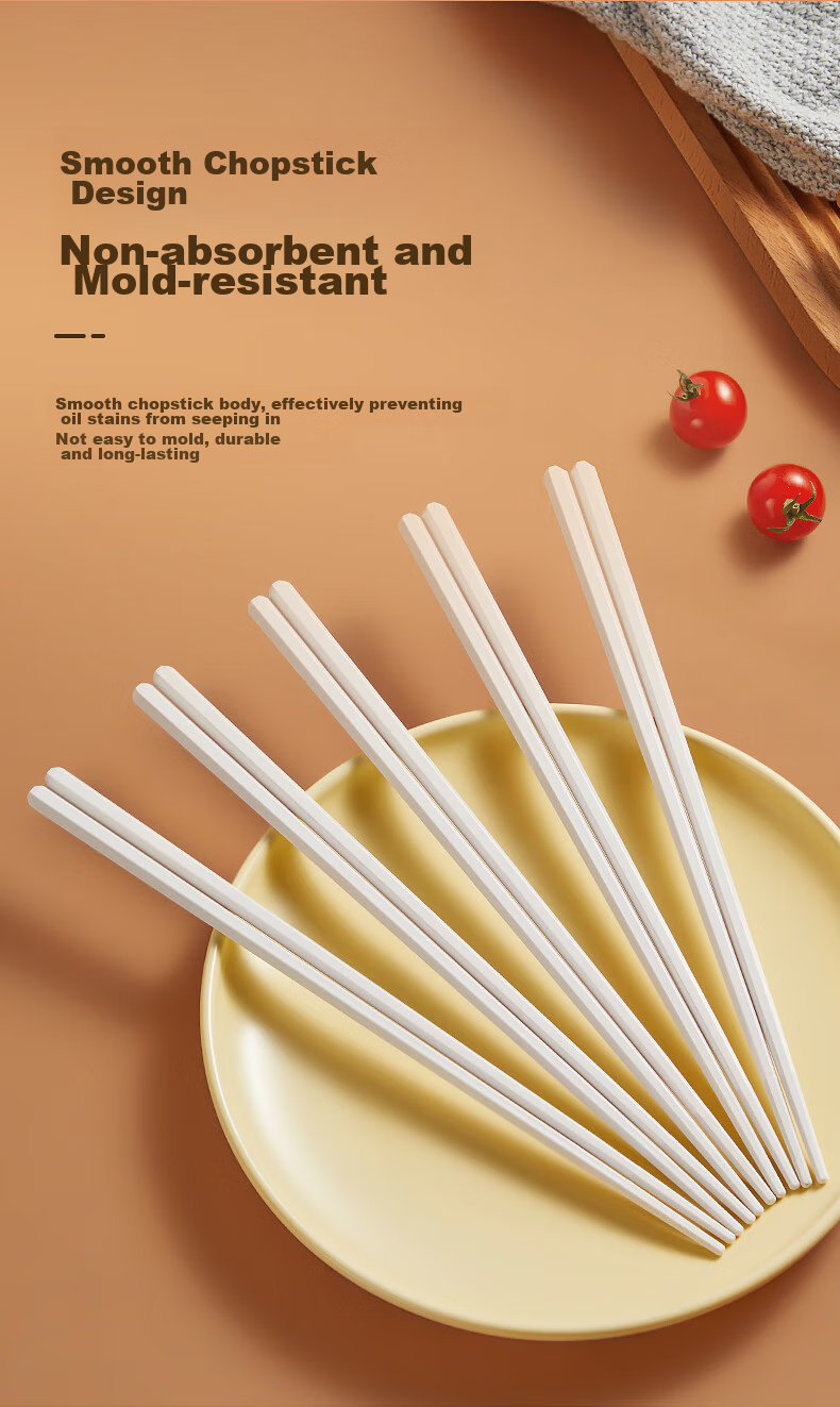 COOKER KING 316L Stainless Steel Chopsticks, Non-Slip, Mold-Resistant, Metal Chopsticks for Home Use, 10 Pairs, Dishwasher Safe 7