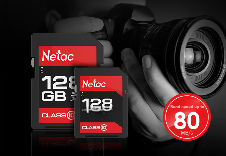 Netac 64GB SD Memory Card U1 C10 Read Speed up to 90MB/s High-Speed Continuous Shooting Full HD Video Recording DSLR Digital Camera & Camcorder Memory Card 3