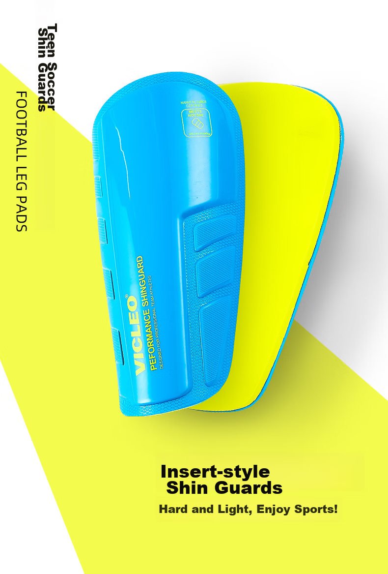 VICLeO Children And Youth Soccer Shin Guards And Ankle Pads, Insert-Type, One Pair, V820216, Fluorescent Yellow 1
