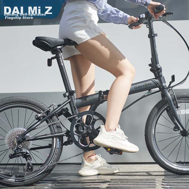 大行（DAHON）折叠自行车20英寸8级变速经典P8单车KBC083 黑色高配款-京仓