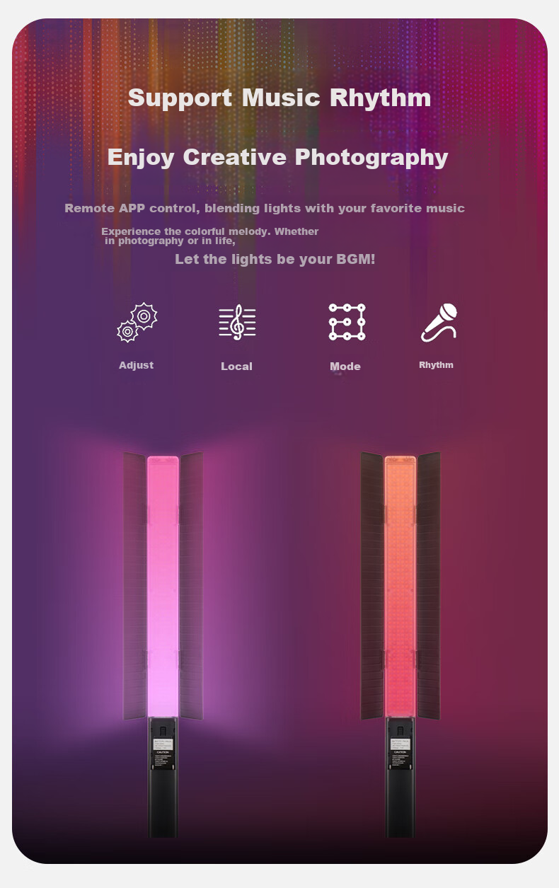 Hakutatz LED Handheld Photography Light Stick, RGB Color-Changing Ice Light for Live Streaming, Ambient Lighting, Contour Effects, Portrait Makeup, Live Broadcast Studio Lighting, Photography Light 11