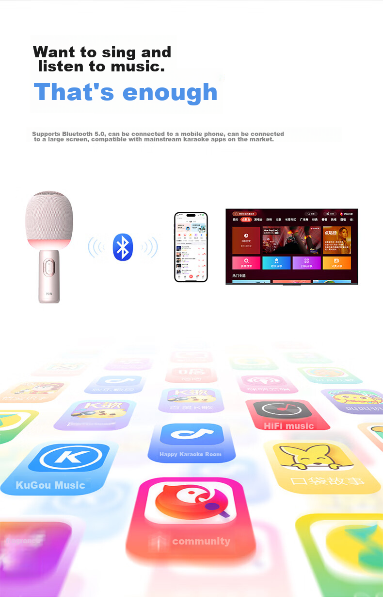 Chunmai Wireless Microphone, Bluetooth Speaker All-In Mobile Karaoke Device, Live Streaming And Recording Microphone for Singers, Smart Noise Reduction, Long Battery Life, Party Entertainment, New Fresh Pink 15