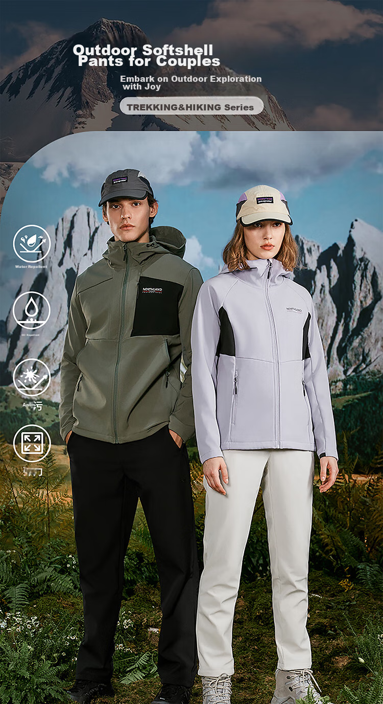 NORTHLAND [Baihulin] Men's Outdoor Windproof And Water-Resistant Fleece-Lined Snow Pants, Hiking And Mountaineering Trousers 3